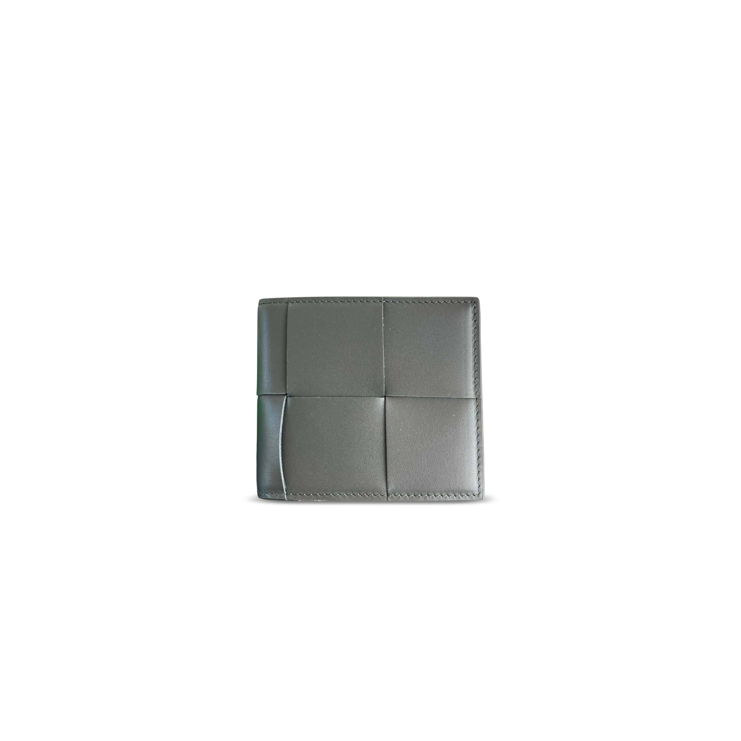 B0tt*ga Ven*ta CASSETTE BI-FOLD WALLET DARK MOSS AGATE GREY 743004 (10*8.5cm)